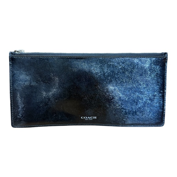 Coach Midnight Blue Leather Clutch - Picture 1 of 6